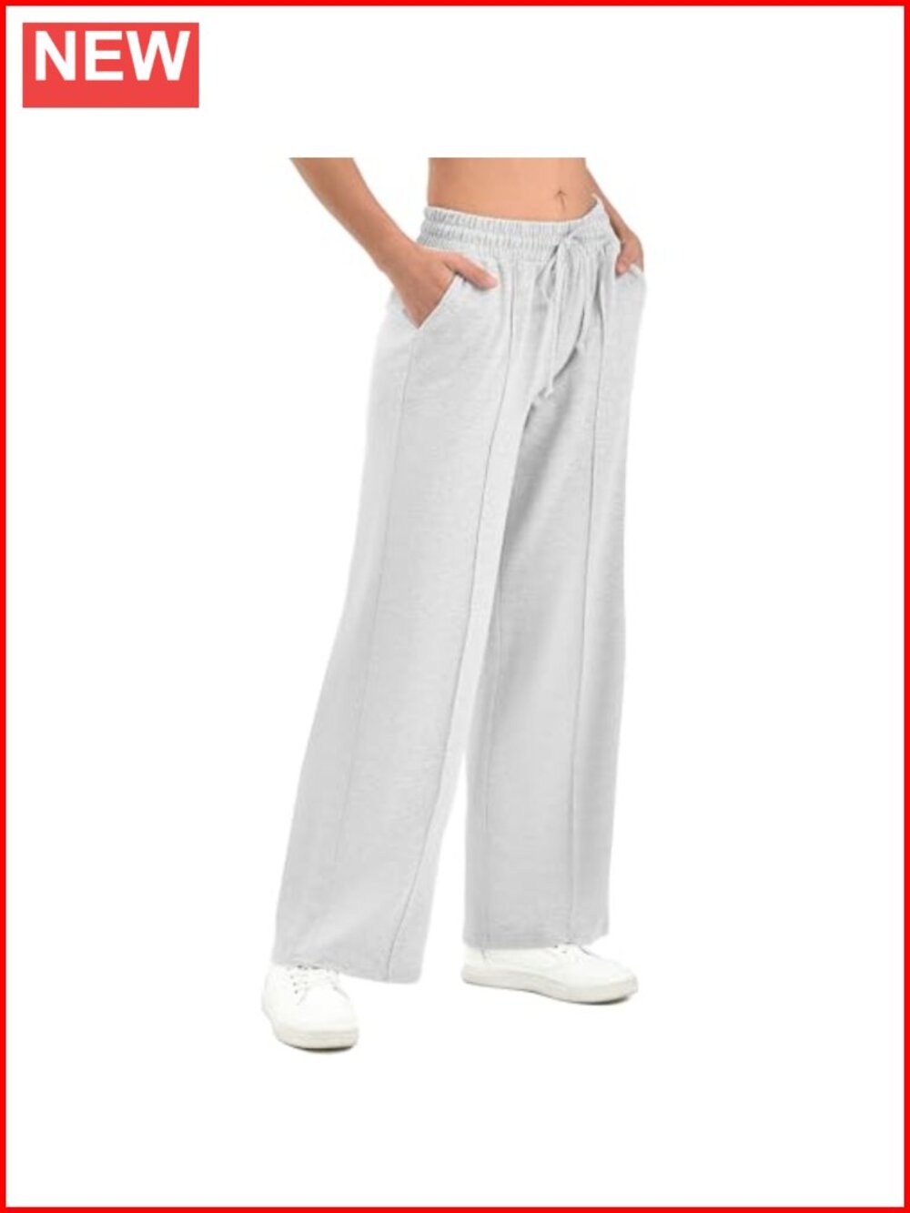 Wide Leg Sweatpants with Pockets High Waisted Drawstring Lounge Yoga Pants